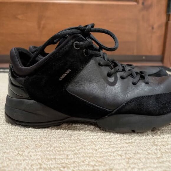 Geox respira black leather size 10 - Picture 2 of 5